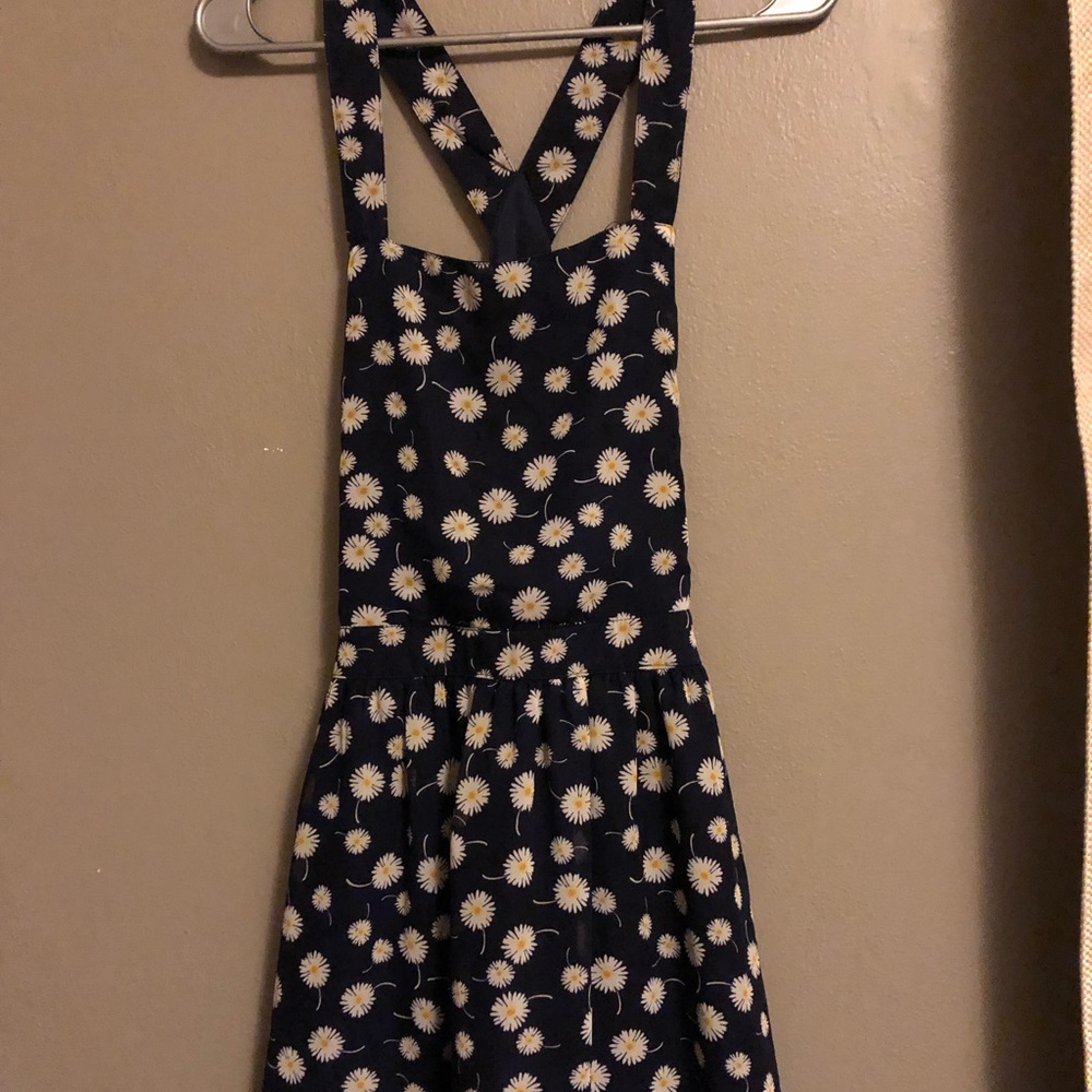 Overall Dress with Daisy Pattern